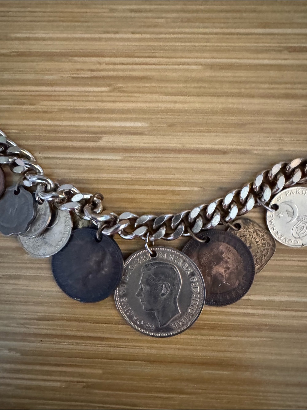 Vintage Coin Charm Bracelet in Mixed Metals - Picture 6 of 7